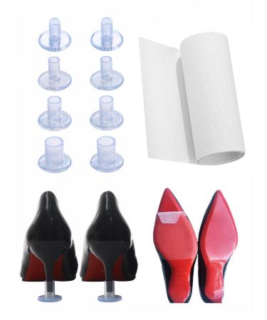 High Heel Protectors Clear Heel Repair Caps Covers Heel Stoppers & Sole Protector for Walking On Wedding Grass (XS S M L)