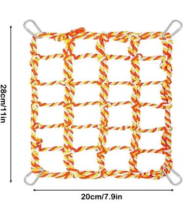 Bird Rope Climbing Network & Hammock Swing for Small Pets - Cotton Climbing Rope with 4 Hooks for Rats Hamsters Ferrets - 27.9x20.1cm Orange - Buy Online on GoSupps.com