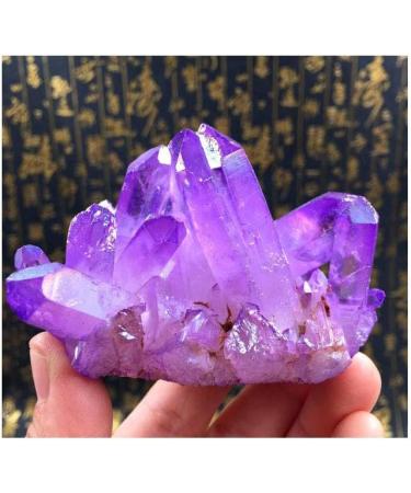 Red Titanium Coated Crystal Cluster Natural Gemstone Specimen Figurine (Color : Purple) - Buy Online on GoSupps.com