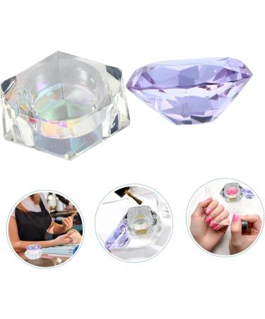 minkissy Nail Art Crystal Cup Cosmetics Glass Purple Cover Diamond 6.5x8cm Purple - Buy Online on GoSupps.com