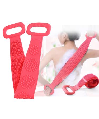 Silicone Back Scrubber Belt (80cm)   Extra Long-Double-Sided Bath Scrub Strap Gently Massages and Exfoliates Skin (72 cm)  Pink - Buy Online on GoSupps.com