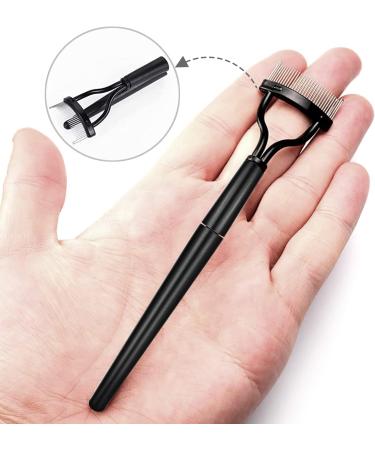 Eyelash Brush Eyelash Comb Eyebrow Brush Eyelash Separator Mascara Applicator Eyelash Definer with Comb Cover Designed Cosmetic Brushes Tool/51 Black - Buy Online on GoSupps.com