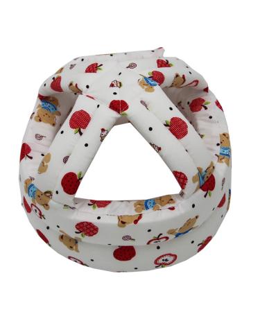 White bear baby protection helmet-toddler adjustable protective helmet hat soft infant protection security hat baby head protection hat to walk crawling White Bear