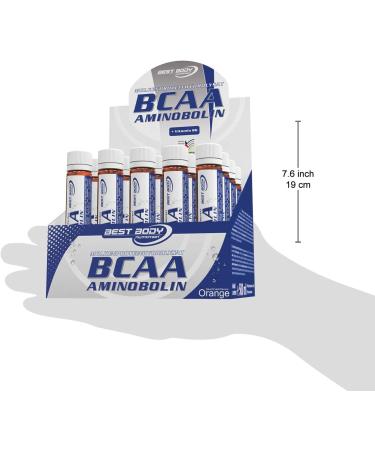 Best Body Nutrition BCAA Aminobolin - 20 Vials (25ml Each) - Orange Flavor - Premium Amino Acids for Muscle Recovery & Growth - International Shipping Available - Buy Online on GoSupps.com