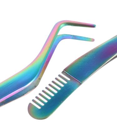 Beavorty Eyelash Tweezers with Comb first aid tweezers eyelashes tweezer lashes tweezers eyebrow tweezers eyelash applicator tool coin tweezers lash tweezers comb lash extension tweezer - Buy Online on GoSupps.com