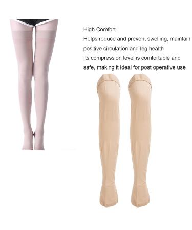 3XL Beige Open Toe Compression Stockings - Thigh High 23-32 mmHg for Varicose Veins Relief | Buy Internationally - Buy Online on GoSupps.com