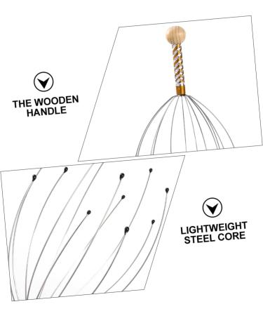 Beaupretty 6-Piece Massager Hand Scrubber & Scalp Massage Brush | Multifunctional Hair Washer Tool & Shampoo Scrubber - Steel & Wood | International Shipping - Buy Online on GoSupps.com