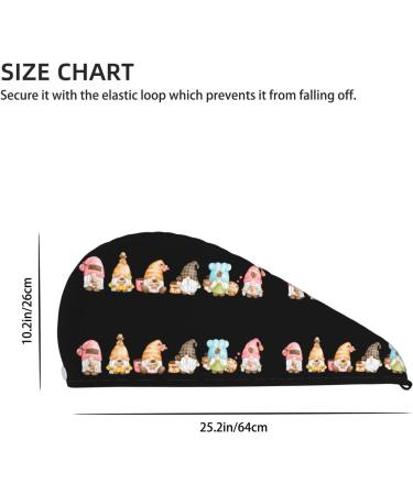 Coffee Lover Gnome Microfiber Hair Towel | Soft Super Absorbent Coral Velvet Wrap for Women | Quick Dry Cap for Long Curly & Thick Hair - Buy Online on GoSupps.com