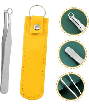 Minkissy Round Nose Hair Clip & Tweezers - Precision Hair Trimmer for Men | Rustproof Steel Nose Hair Remover 2-Pack Yellow - Buy Online on GoSupps.com