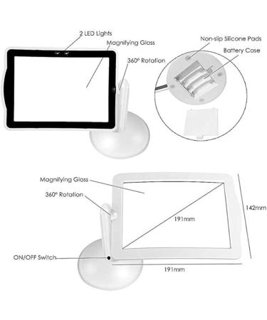 3X MagnifierMagnifying 360-Degree Rotation On Stand with LED Light for Reading Magnifier Desktop Full Page Illuminated Full of Stars - Buy Online on GoSupps.com