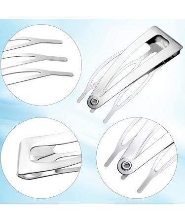 24 Silver Double Grip Hair Clips - Metal Snap Hair Barrettes | Salon Supplies - Buy Online on GoSupps.com