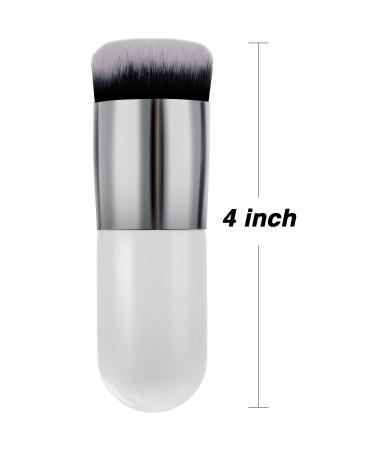 2-Piece Chubby Kabuki Makeup Brush Set for Liquid, Cream, and Powder Cosmetics - White/Rose Gold and Pink/Silver - Buy Online on GoSupps.com
