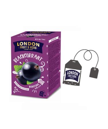 LONDON FRUIT & HERB COMPANY London Fruit | Blackcurrant Infusion | Individual Infusion Bags - 20 Filters (40g) | Caffeine-Free Fruity Herbal Tea