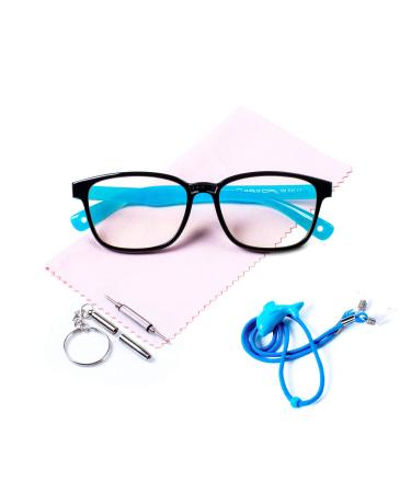 AetrvoHope Blue Light Blocking Glasses for Kids Children's Computer Glasses for Age 4-13 Unbreakable Frame Anti-Blue Ray Glasses With Case Anti UV400 & Eyestrain Black+blue - Buy Online on GoSupps.com