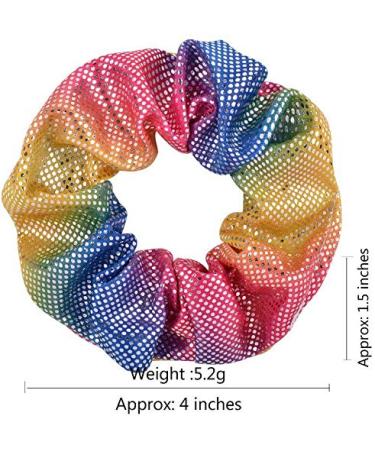 Large Hair Ties - 20pcs Shiny Metallic Rainbow Mermaid Elastic Hair Accessories for Women Girls & Kids - Buy Online on GoSupps.com