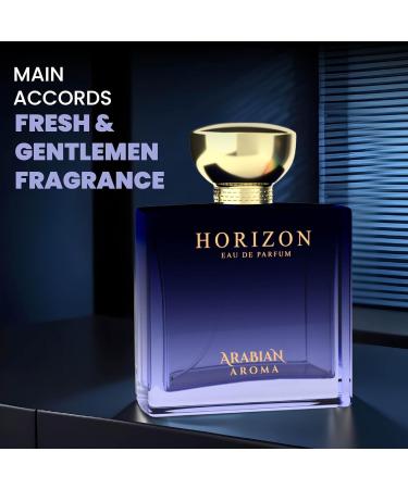 Arabian Aroma Horizon Men's Perfume | Fresh and Long-Lasting Fragrance | Refreshing fragrance for men | Eau De Perfume | Long Lasting Perfumes for Men (100ml) - Buy Online on GoSupps.com
