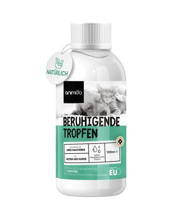 Animigo sedative for dogs & cats - 100ml of relaxation & anti -stress funds for pets - with L tryptophan vitamin D3 & taurine - for serenity in stress fireworks restlessness & trips to calming down