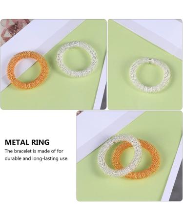 2 Pack Acupressure Massage Rings - Finger Acupuncture Device for Stress Relief & Pain Therapy | Spiky Sensory Bracelets for Adults & Young People - Buy Online on GoSupps.com