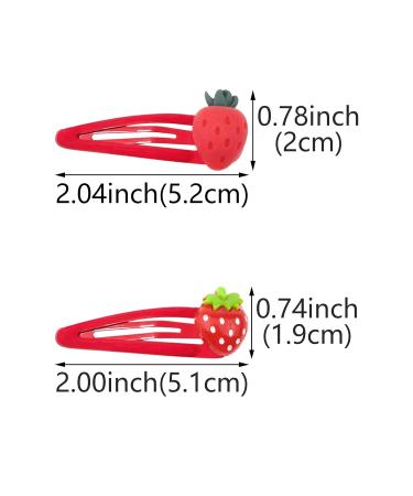 12-Pack Cute Strawberry Alligator Hair Clips for Girls - Fruit Hair Accessories - Buy Online on GoSupps.com