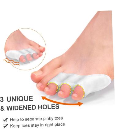 Hemoton 36 pcs Silicone Gel Toe Separators & Bunion Guards - Thumb Protectors, Toe Sleeves - Pinky Foot Adjuster - White Color - Skin-friendly - 6x2x0.6cm (3pcs) - Buy Online on GoSupps.com