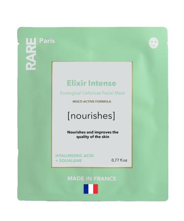 Elixir Intense Nourishing Facial Mask - Nourishing & Hydrating Sheet Mask with Hyaluronic Acid & Squalane - Nourishing Firming Revitalizing - Made in France - 1 Sheet