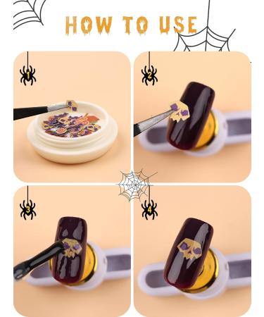 Kalolary 12 Boxes 3D Halloween Nail Art Sequin Stickers Holographic Halloween Witch Pumpkin Bat Sequins for Acrylic Nails DIY Manicure Sequin for Nail Art Decoration - Buy Online on GoSupps.com