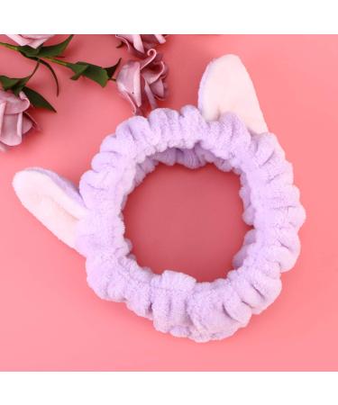 Pretyzoom Cat Ears Headband - Purple Plush Elastic Hair Band for Women & Girls - Perfect for Face Washing & Makeup - Buy Online on GoSupps.com