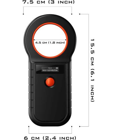 Smoostart Pet Microchip Scanner - ISO11784/FDX-B Reader for Dogs & Cats | Save 128 Data - New Black - Buy Online on GoSupps.com