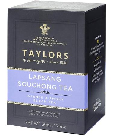 Taylors of Harrogate Lapsang Souchong Tea Individually Wrapped & Tagged Tea Bags - Pack of 6 X 20 TEA BAGS - Buy Online on GoSupps.com