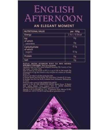 Real Taste English Afternoon Black Tea With Natural Bergamot Flavouring 20 x 2.5 in Pyramids - Buy Online on GoSupps.com