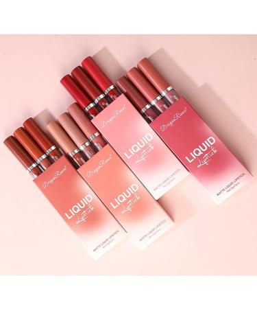 Moisturizing Semi Matte Liquid Lipstick - Kussic Long-lasting Makeup for Full Lips - Smooth Nude Color - Set of 3 Sticks #01 | International Shipping Available - Buy Online on GoSupps.com