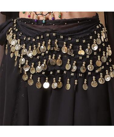 JTKREW Women's Belly Dance Belt with Coins | Chiffon Hip Scarf & Coin Scarf - Perfect for Costumes - Buy Online on GoSupps.com