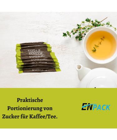 EnPack Sugar Sticks 1000 Pieces - Individually Packed 4g Portions for Tea & Coffee - Bulk Sugar Bags for Restaurants & Cafes - Buy Online on GoSupps.com