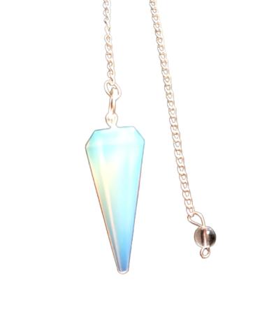 Crystal Pendulum Dowsing Pendulum Healing Crystals Orgonite Crystal Point Scrying Dowser 100% Genuine Gemstone Handcrafted Healing Crystal Gifts Witchcraft Supplies (Opalite)