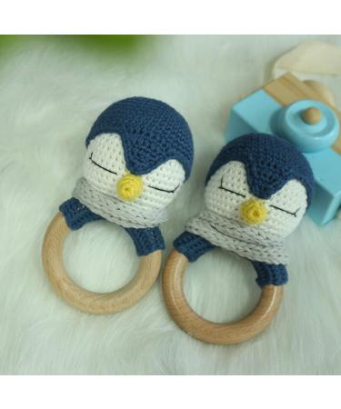 Buy Yuanshenortey Baby Wooden Teether Ring & Crochet Rattle | Safe Infant Chewing & Teething Toy - Shop Worldwide - Buy Online on GoSupps.com