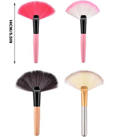 Practical Fan Makeup Brush Collection For Women Girls Blending Synthetic Bristles Eyeshadow Brush Face Cosmetic Brown and Black Hair - Buy Online on GoSupps.com