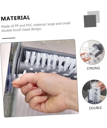 Solustre 2-Pack Cup Brush & Bottle Scrubber Cleaner - Suction Cup Scrubber for Water Bottles Glass & Baby Bottles - Dark Gray - Buy Online on GoSupps.com