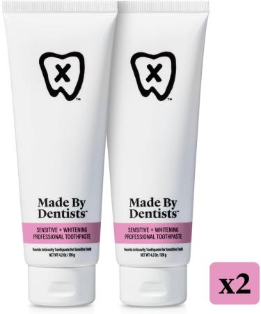 Made by Dentists Professional Toothpaste Advanced Daily Whitening Toothpaste for Sensitive Teeth ADA Approved Sensitive + Whitening - 4.2 Oz - Pack Of 2