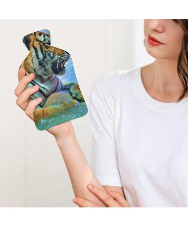 Tiger Water Hot Water Bottle with Plush Cover - Ideal Hand Warmer for Adults & Kids - 26.5x15.3cm | Shop Internationally - Buy Online on GoSupps.com
