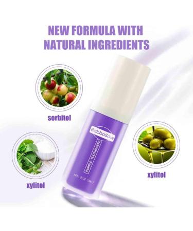 Ultra Bright Purple Toothpaste - Teeth Whitening & Stain Removal | Tooth Colour Corrector for a Brighter Smile (1PC) - Buy Online on GoSupps.com