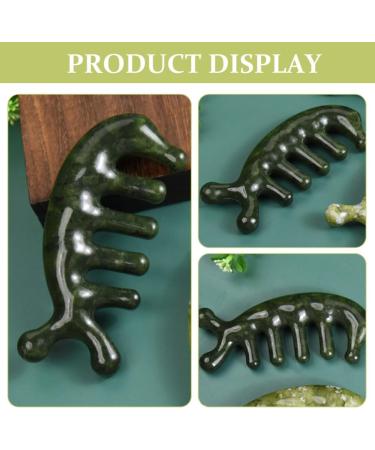 Beaupretty Jade-Head Massage Device | Gua Sha Scraper for Scalp Facial Back & Body | Stress Relief - Dark Green - Buy Online on GoSupps.com