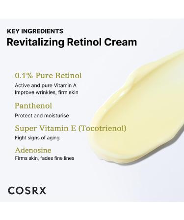 COSRX Retinol 0.1 Cream - Anti-Aging Treatment for Face | Reduce Wrinkles & Fine Lines | Day & Night Skincare | Cruelty-Free | Korean Skincare - Buy Online on GoSupps.com