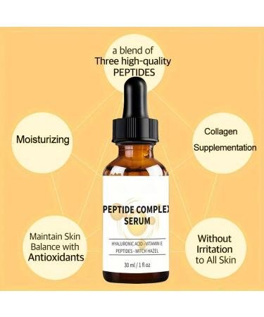 Peptide Complex Serum Hyaluronic Acid Serum Anti Aging Serum for Face Peptide Serum Face Serum for Women Hydrating Serum Reduce Wrinkle & Boost Collagen Plump & Repair Skin Brighten Skin - Buy Online on GoSupps.com