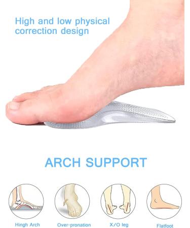 High Arch Support Inserts for Men & Women | Flat Feet Relief & Plantar Fasciitis Support - 3 Pairs (4.8 x 2.6 - Buy Online on GoSupps.com