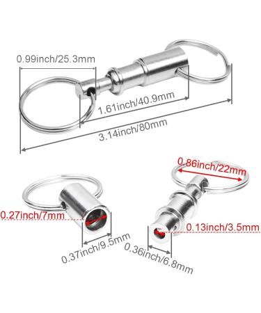 CooBigo 3 Pack Quick Release Detachable Keychain Set - Dual Pull Apart Design for Easy Access - Spring Split Snap Key Rings for Valet Keys, Flashlights, DIY Crafts - Buy Online on GoSupps.com