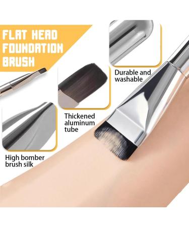 QOWUXHZ 2 Pieces Spatula Foundation Brush Ultra Thin Brushes for Foundation Foundation Concealer Flat Liquid Brush for Powder Foundation Cream or Powder with 1 Eyeliner Brush - Buy Online on GoSupps.com