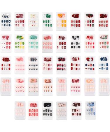 dijiusidy False Nail Perfect Matching Simple to Wear Fingernail Full Coverage Press Type Strong Viscosity Adjustable Paster Type 37 F741 Type 37 F741 - Buy Online on GoSupps.com