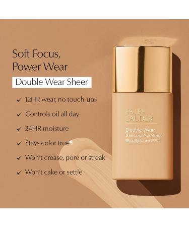Estee Lauder Double Wear Sheer Long-Wear Makeup in Pebble 3C2 - Long-lasting, Lightweight Coverage - Buy Online on GoSupps.com