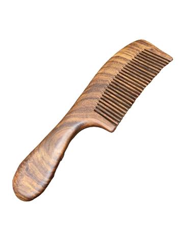 Comb Hair Care Hairdressing Comb Sandalwood Comb Fashion Ebony Comb with Handle Straight Hair Comb Portable Portable Men and Women Suitable for Brown Hair Brush Brass