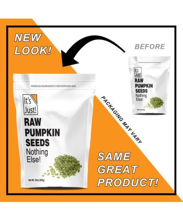 It's Just Pumpkin Seeds (Pepitas) 1.88lb - Raw Unsalted - Keto Friendly Snacking - Non-GMO - Packed in USA - Buy Online on GoSupps.com